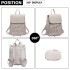 E1669 - Miss Lulu Kunstleder Stilvolle Mode Rucksack - Hellgrau